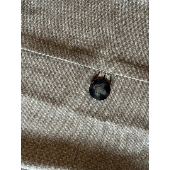 Newport Tan Button-Accent Linen Blend Decorative Pillow Covers 19" x 19" Pair - Picture 3 of 5